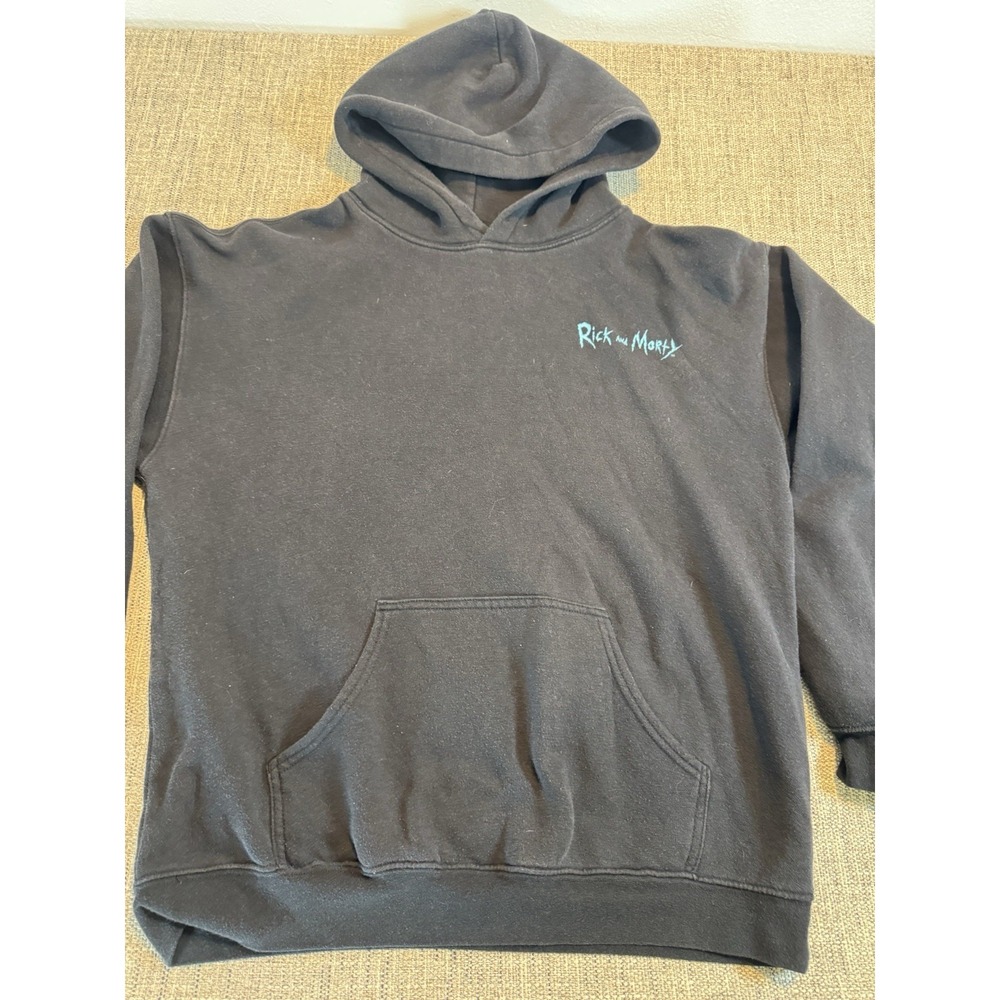 Rick And Morty  Virtual‎ Reality Black Hoodie Size Large Pullover With Pocket - Picture 3 of 16